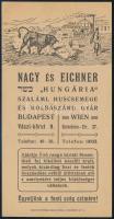 Nagy és Eichner Hungária szalámi számolócédula