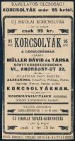 Korcsolyák - Müller Dávid és Társa Könyvkereskedésében, Andrássy út 32. számolócédula