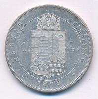 1879KB 1Ft Ag "Ferenc József / Középcímer" T:XF ph. Adamo M15