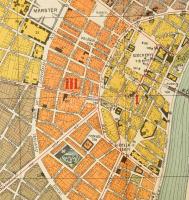 1912 Szeged szabad királyi város átnézeti térképe, kiadja: Bartos Lipót, 1:6500. Hajtott, 86x61,5 cm