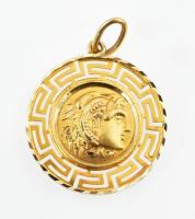 Arany (Au) 14 K medál, jelzett, d: 2 cm, nettó: 2 g