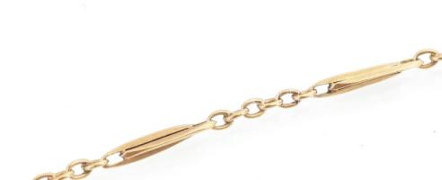 Arany (Au) 14 K óralánc, jelzett, h: 39 cm, nettó: 5,9 g