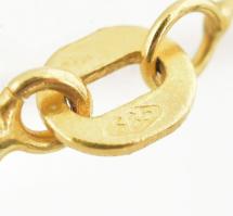 Arany (Au) 14 K anker nyaklánc, mintás szív függővel, jelzett, h: 42,5 cm, 1,7×1 cm, nettó: 3,5 g