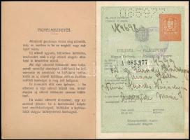 cca 1940 2 db útlevél fotó nélkül