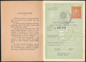 cca 1940 2 db útlevél fotó nélkül