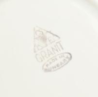 2 darab Gránit virágmintás falitál, kis kopással, jelzéssel, d: 18 cm