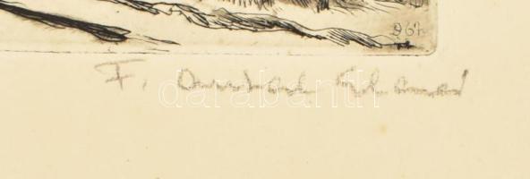 F. Antal Elemér (1896-1991): Mátra. Rézkarc, papír, jelzett, lap széle foltos és sérült, 24×32 cm