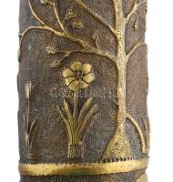 1943 Lövegváza, erdei tájkép mintával díszített, alján "Készült 1943ban" felirattal, szép ...