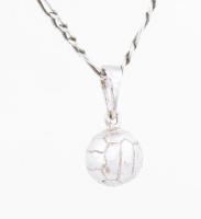 Ezüst(Ag) figaro nyaklánc focilabda függővel, jelzett, h: 46 cm, 1,6×0,8 cm, nettó: 5,6 g