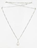 Ezüst(Ag) figaro nyaklánc focilabda függővel, jelzett, h: 46 cm, 1,6×0,8 cm, nettó: 5,6 g