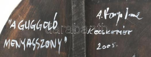 A. Varga Imre (1953-): A guggoló menyasszony, 2005. Olaj, fa, jelzett a hátoldalán. 70x45,5 cm / oil...