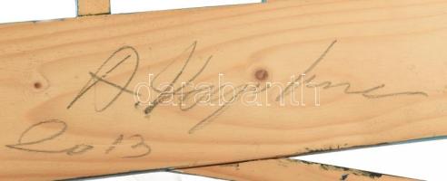 A. Varga Imre (1953-), 3 db mű: Geometrikus alkotások. Olaj, fa, egyik jelzett és datált a hátoldalá...