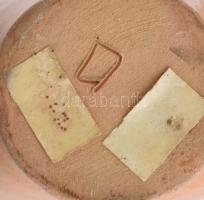 1980 Hejőszalonta, butella, madaras mintával, mázas kerámia, kopással, m: 22 cm