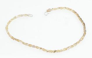 Ezüst(Ag) aranyozott fantáziaszemes bokalánc, jelzett, h: 26,5 cm, nettó: 7 g