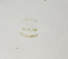 Zsolnay historizáló jelenetes süteményes tányér szett, 6 darab, matricás, közte jelzéssel, kopással,...