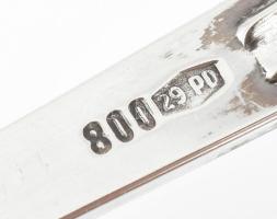 Ezüst(Ag) gyermek evőkanál és villa keresztelőre, jelzett, h: 14,5 cm, nettó: 45 g