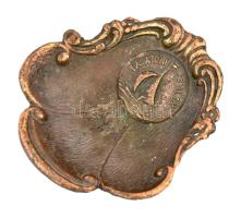Balatoni emlék, bronzírozott fém gyűrűtartó, minimális kopással, 9,5x9 cm