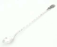 Ezüst(Ag) perui csavart nyelű koktélkanál, jelzett, h: 24,5 cm, nettó: 34,2 g