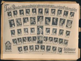 1951 A Teleki Blanka Közgazdasági Gimnázium 1951-ben végzett növendékei, tablófotó, sérült kartonon, 23x17 cm