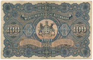 Német Birodalom / Württemberg 1911. 100M "186013" vízjeles papíron T:F
German Empire / Wü...