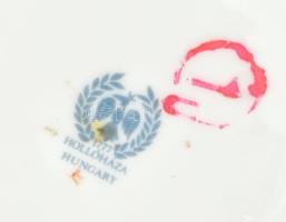 Hollóházi Jurcsák László által tervezett mintával díszített porcelán váza, matricás, jelzett, hibátl...