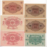 Németország / Weimari Köztársaság 1914. 1M + 2M (2xklf) + 1920. 2M (3x) T:UNC-XF
Germany / Weimar R...