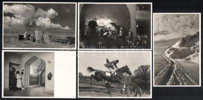 cca 1930 Életképek, tájképek, 5 db Zeiss Ikon géppel Contax objektívvel készített felvétel, 14x×9 cm