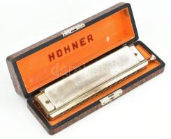 M. Hohner Chromonica III szájharmonika, tokban, h: 18 cm