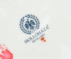 Jurcsák László által tervezett Hollóházi porcelán bonbonier, hibátlan, jelzett, 15x9cm