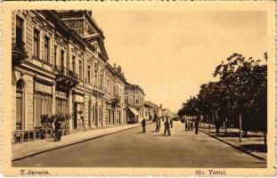 Turnu Severin, Szörényvár; Str. Vestei / street view, beer hall (EM)