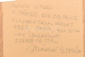 Mácsai István (1922- 2005): A párizsi Rue de Seine. Vegyes technika, nyomat, papír, jelezve jobbra l...