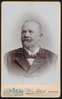 cca 1900 Réthly Alajos (1845k.-1912), keményhátú fotó hajóskapitány, aláírt fotó, 10,5×6,5 cm