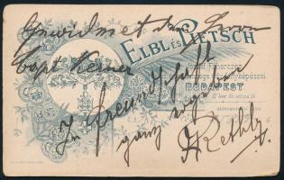 cca 1900 Réthly Alajos (1845k.-1912), keményhátú fotó hajóskapitány, aláírt fotó, 10,5×6,5 cm