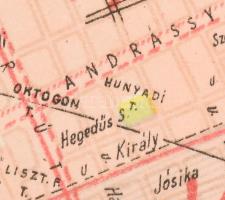 cca 1945 Budapest és környékének térképe, rajzolta: Valentiny Károly, kiadja: Gergely R. Könyvkeresk...