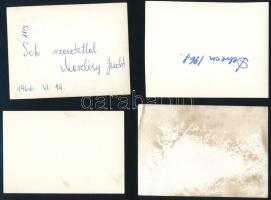 Vegyes aláírt színész, énekes fotó, 4 db: Simor Ottó, Mészléry Judit, Kovács István és Kovács Kati, ...