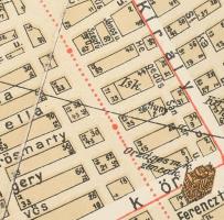 1912 Budapest székesfőváros és környékének legújabb nagy térképe házszámokkal Pharus rendszerben, 95...