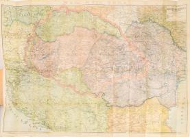 1920 Magyarország térképe 100x70 cm Borítóval, rajta az elcsatolt részek a szomszédos országokkal