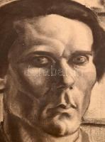 Józsa Sándor (1910-1989): Önarckép, 1930. Szén, papír, jelezve jobbra lent, üvegezett fakeretben, 24...