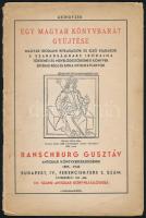 1940 Ranschburg Gusztáv Antiquar Könyvkereskedésének 151. számú antiquar könyvkatalógusa, szakadt borítóval.