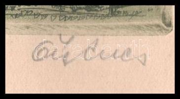 Ősz Dénes (1915-1980): Pilisi hegyek. Színes rézkarc, papír, jelzett. Lap szélén apró foltokkal. 17,...