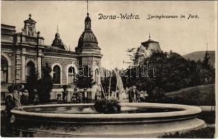 Vatra Dornei, Dornavátra, Bad Dorna-Watra (Bukovina, Bukowina); Springbrunnen im Park / park, fountain