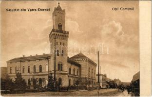 Vatra Dornei, Dornavátra, Bad Dorna-Watra (Bukovina, Bukowina); Otel Comunal / hotel and café. Verlag Warenhaus Schaffer (EK)