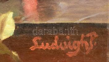 Ludvigh P jelzéssel, XX. sz elején működött magyar festő: Csendélet rózsákkal. Olaj, vászon, hátolda...