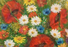 Olvashatatlan jelzéssel, XX. sz első fele: Csendélet rózsákkal. Olaj, vászon, 33×28 cm