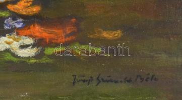 Olvashatatlan jelzéssel, XX. sz első fele: Csendélet rózsákkal. Olaj, vászon, 33×28 cm