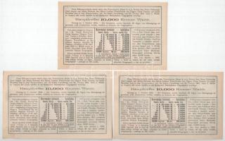 Budapest 1903. "Tanuló Sorsjegy" 1K értékben (5x) sorszámkövetők "098273-098277"...