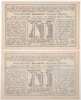 Budapest 1903. "Tanuló Sorsjegy" 1K értékben (5x) sorszámkövetők "098273-098277"...