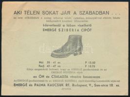 cca 1930 Emergé csizma reklámlap