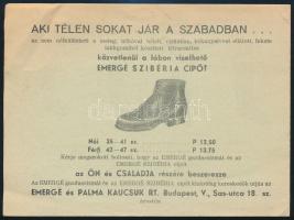 cca 1930 Emergé csizma reklámlap
