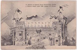 1906 Kassa, Kosice; Diadalkapu a Fő utca északi végén 1906. október 29-én II. Rákóczi Ferenc és bujdosó társai hamvainak hazahozatala és újratemetése alkalmából. Nyulászi Béla kiadása / decorated gate at the funeral (reburial) ceremony of Francis II Rákóczi and his companion (EK)